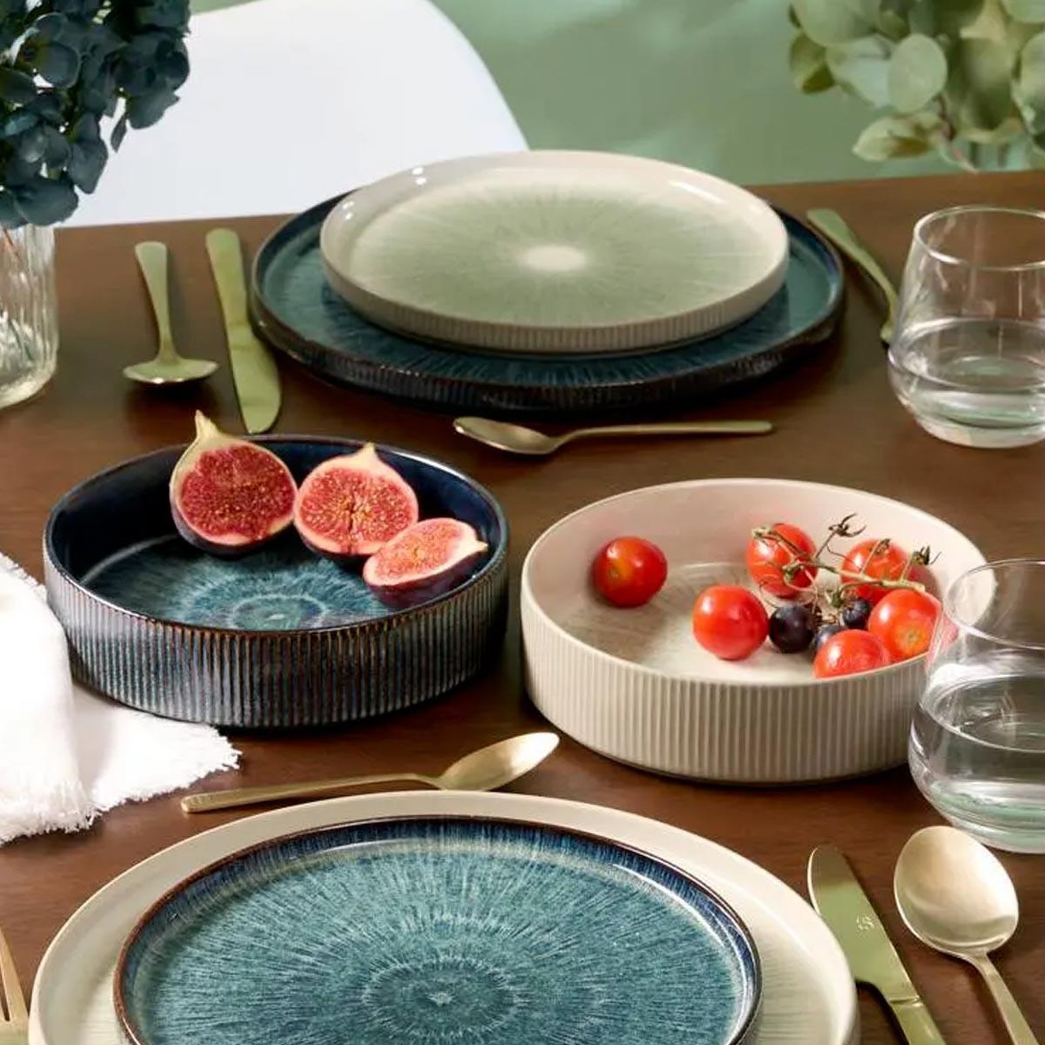 Voir la diapositive 2 : SECRET DE GOURMET Lot de 6 assiettes creuses  eva  18cm vert