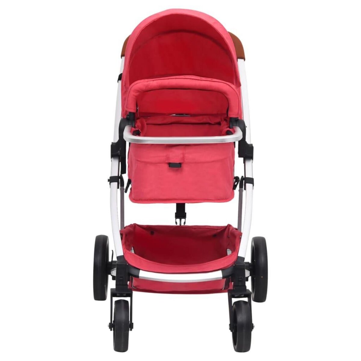 VIDAXL Poussette pour bebe 3-en-1 Rouge Aluminium