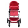 Voir la diapositive 3 : VIDAXL Poussette pour bebe 3-en-1 Rouge Aluminium