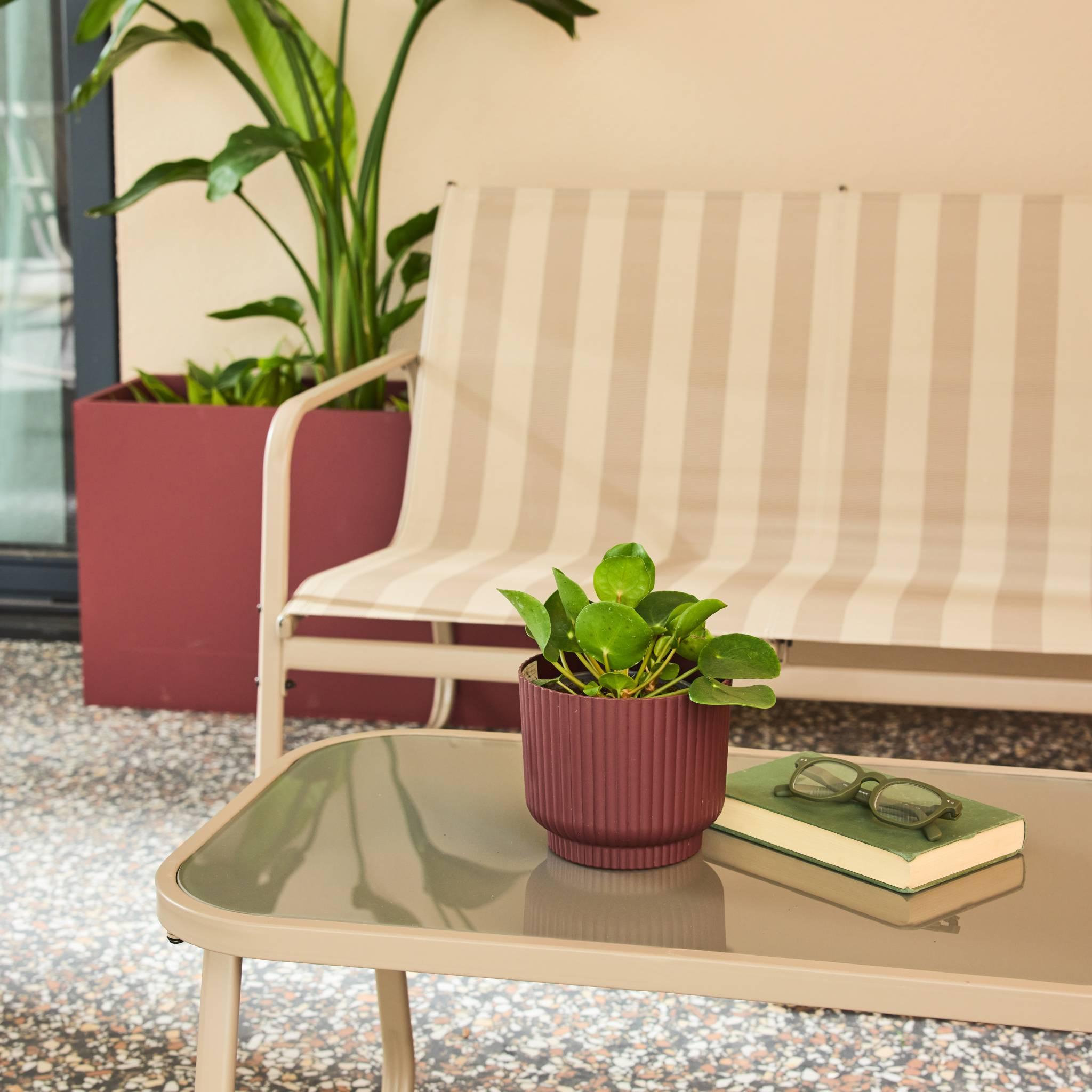 Voir la diapositive 6 : SWEEEK Salon de jardin en métal  et textilène pour 4 personnes, design