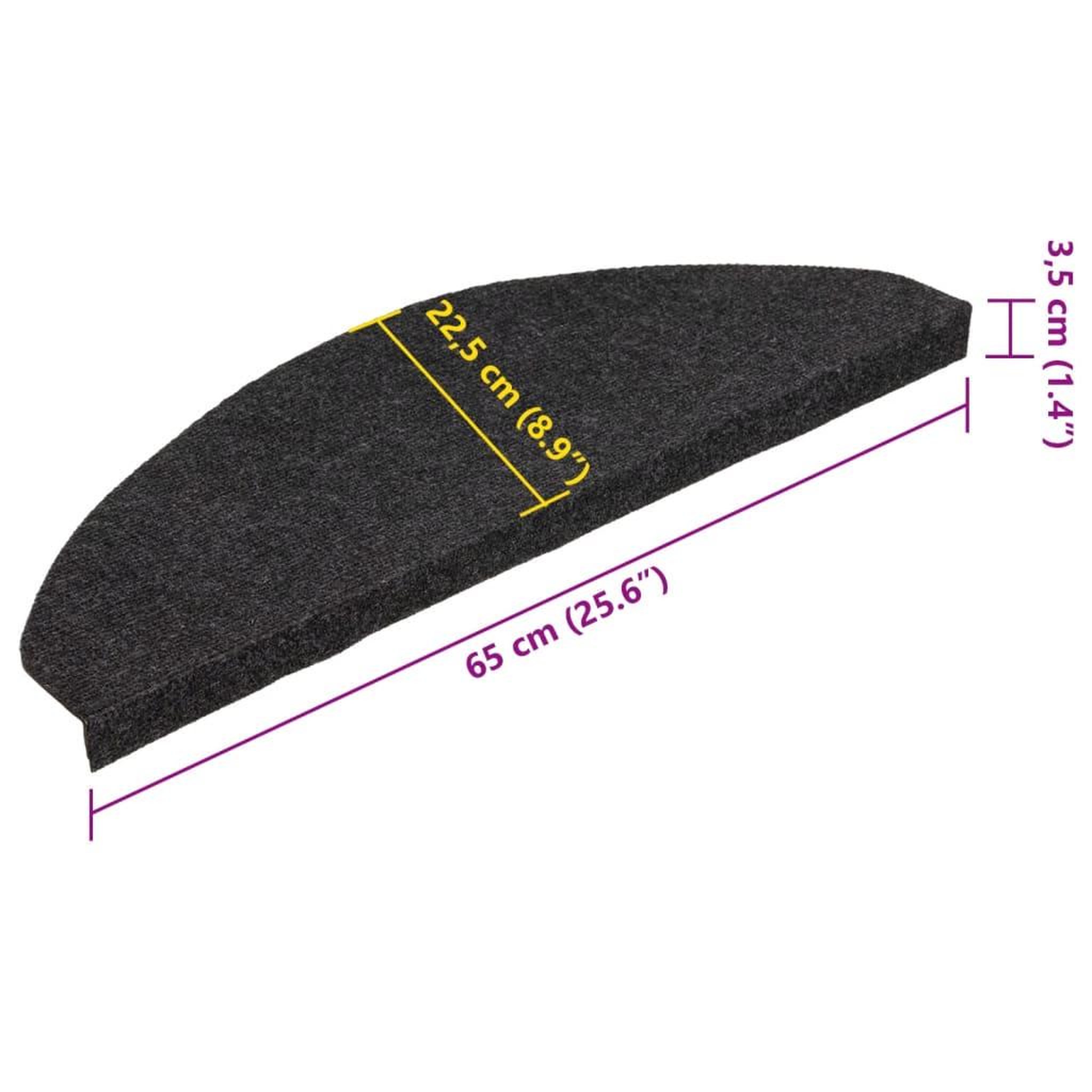 Voir la diapositive 6 : VIDAXL Tapis d'escalier autocollants 15 pcs 65x22,5x3,5 cm Noir