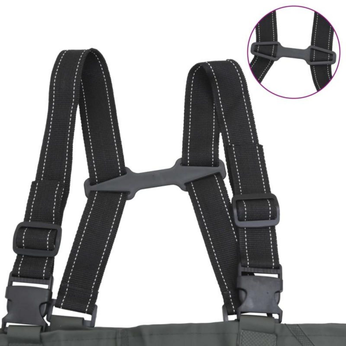 VIDAXL Cuissardes avec bottes et ceinture vert foncé taille 46