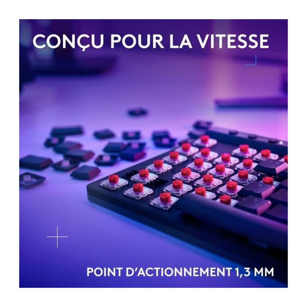 LOGITECH G Clavier Gamer - Sans fil - Logitech G - G515 TKL Lightspeed - Mécanique Linear - RGB - AZERTY - Noir