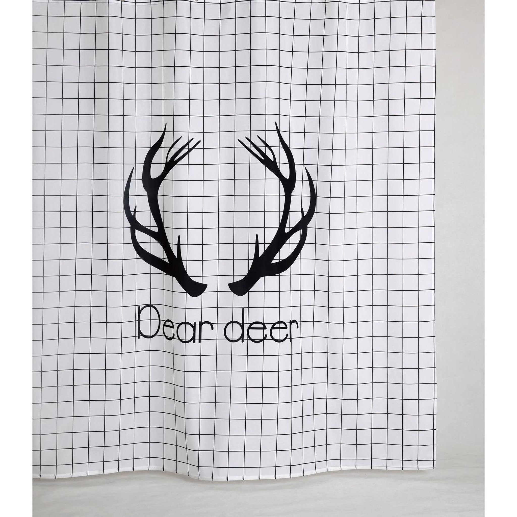 ALLIBERT Rideau de douche design dear - 180 x 200 - blanc