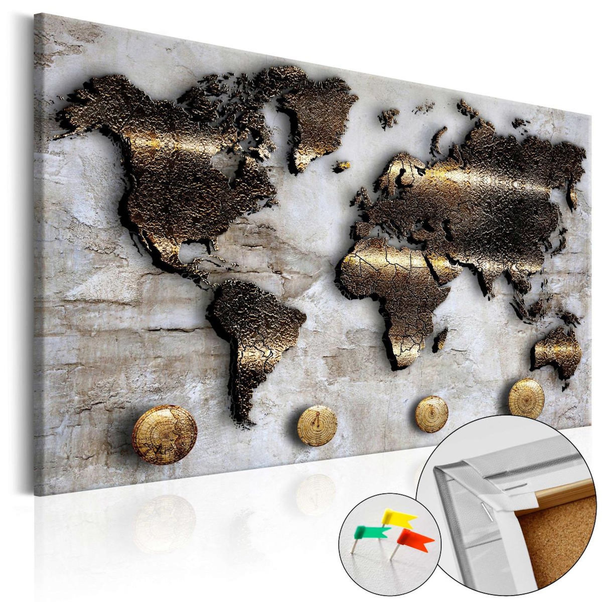 Paris Prix Tableau en Liège  Carte du Monde - Golden Journey