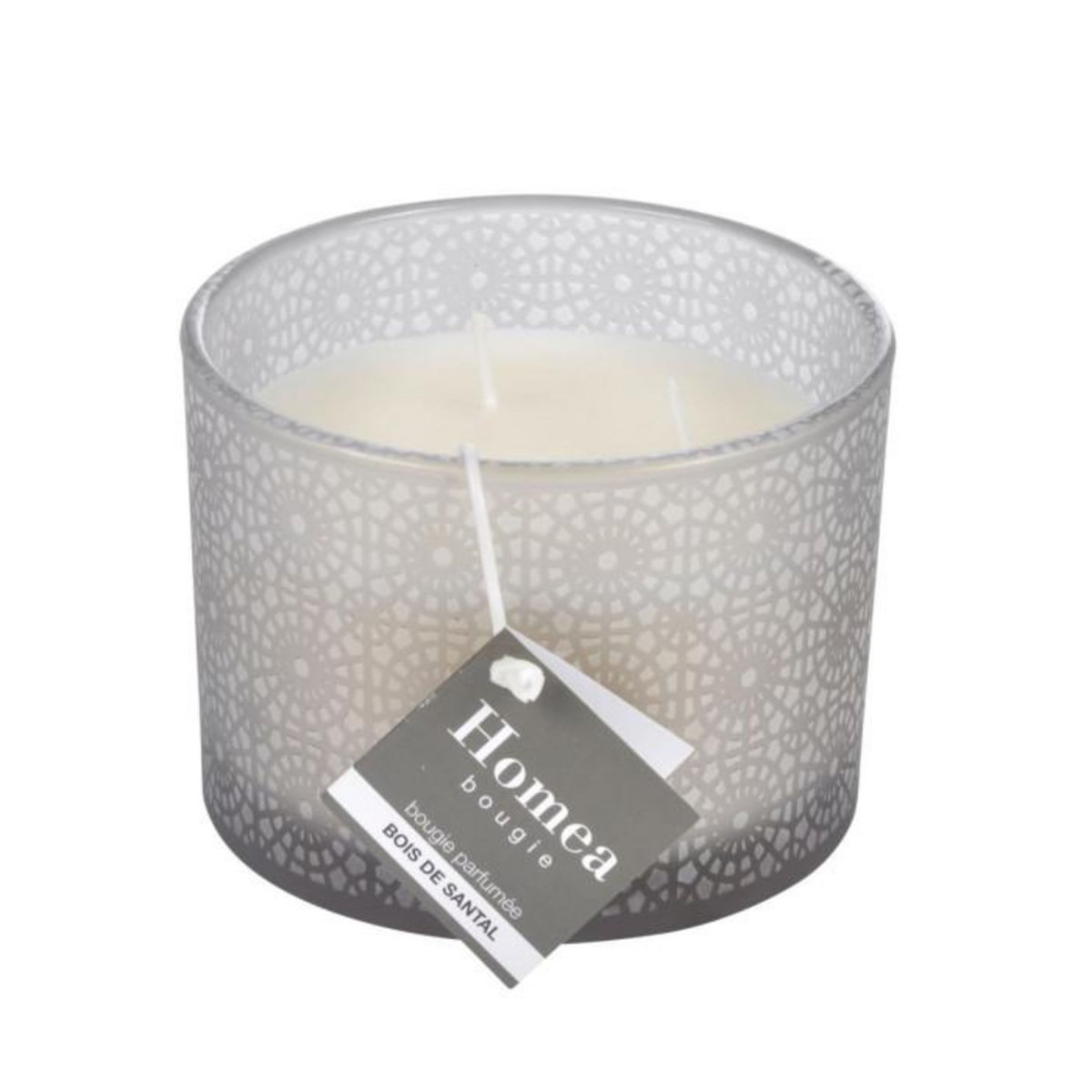 Paris Prix Bougie Parfumée 3 Mèches  Graphic Ethnic  11cm Gris Clair