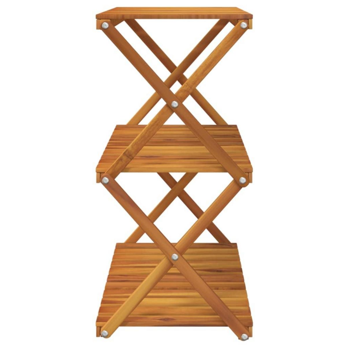 VIDAXL Etagere pliable a 3 niveaux Marron 70x31x63 cm Bois d'acacia