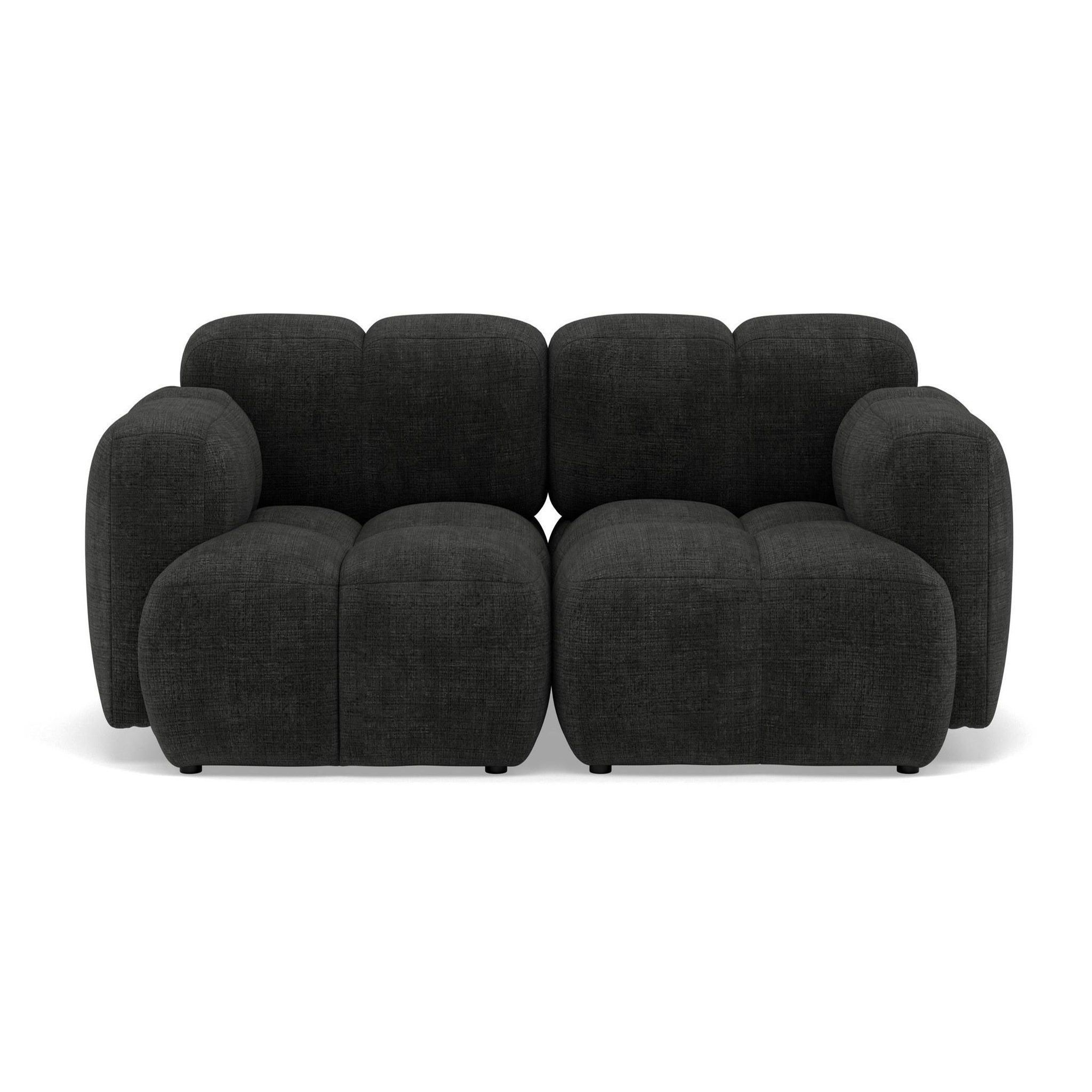 Voir la diapositive 1 : BEST MOBILIER Grace - canapé modulable 2 places en velours texturé