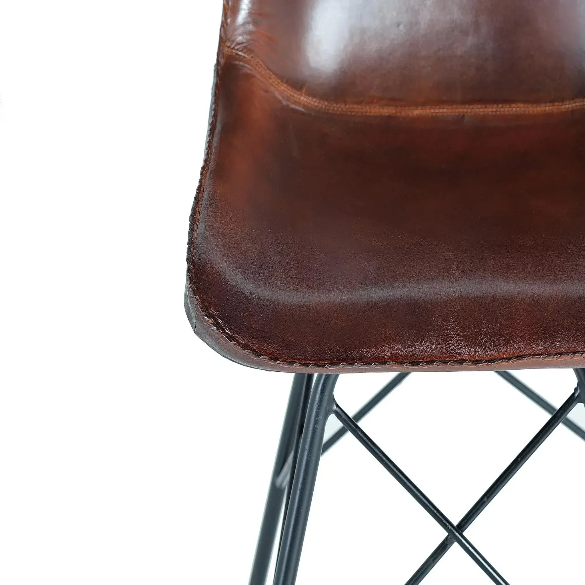 Voir la diapositive 4 : GINER Y COLOMER SL Chaise en cuir 45 cm style industriel