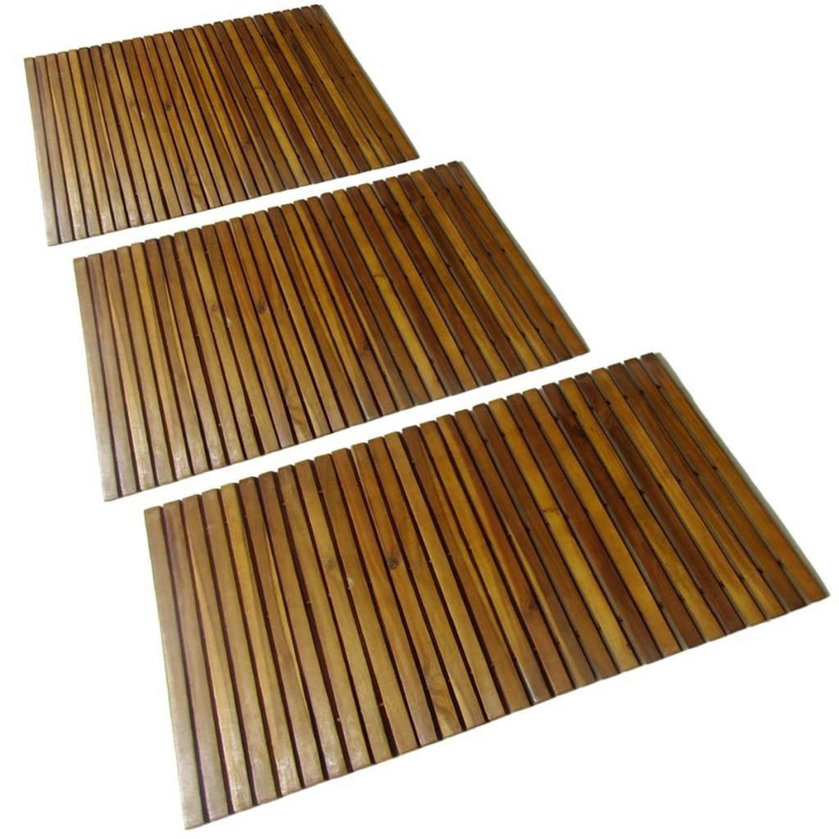 VIDAXL Tapis de bain en acacia 3 pcs