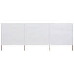 VIDAXL Paravent 3 panneaux Tissu 400 x 80 cm Blanc sable