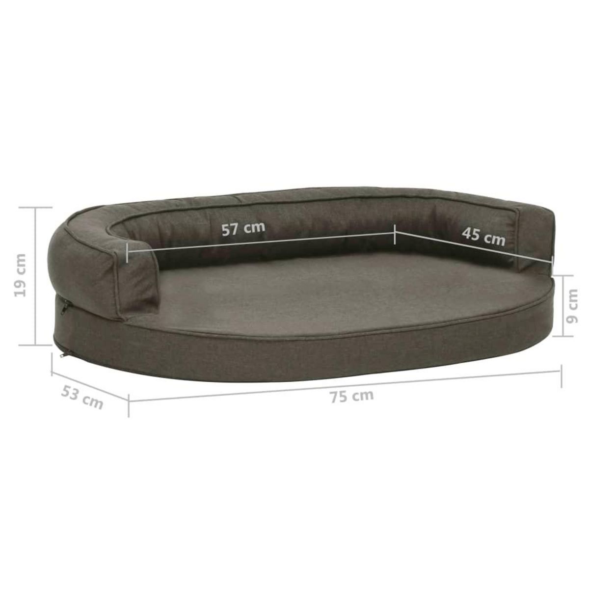 VIDAXL Matelas de lit ergonomique pour chien 75x53 cm Aspect de lin