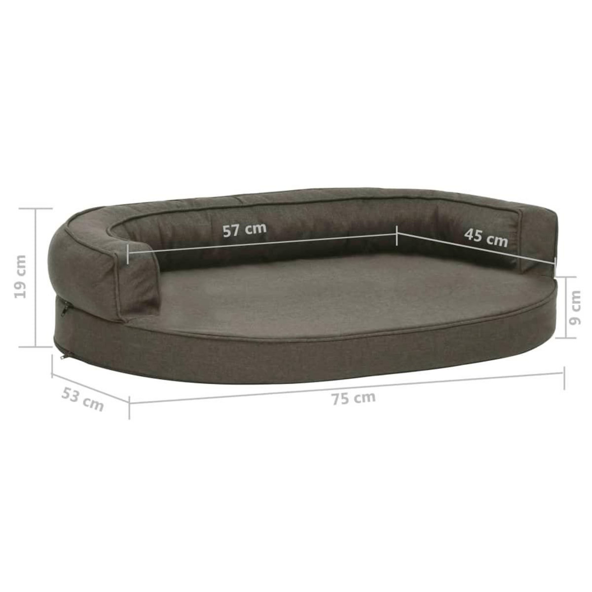 VIDAXL Matelas de lit ergonomique pour chien 75x53 cm Aspect de lin