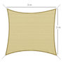 Voir la diapositive 3 : OUTSUNNY Voile d'ombrage carré 3 x 3 m polyéthylène haute densité résistant aux UV coloris sable