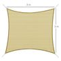 Voir la diapositive 3 : OUTSUNNY Voile d'ombrage carré 3 x 3 m polyéthylène haute densité résistant aux UV coloris sable
