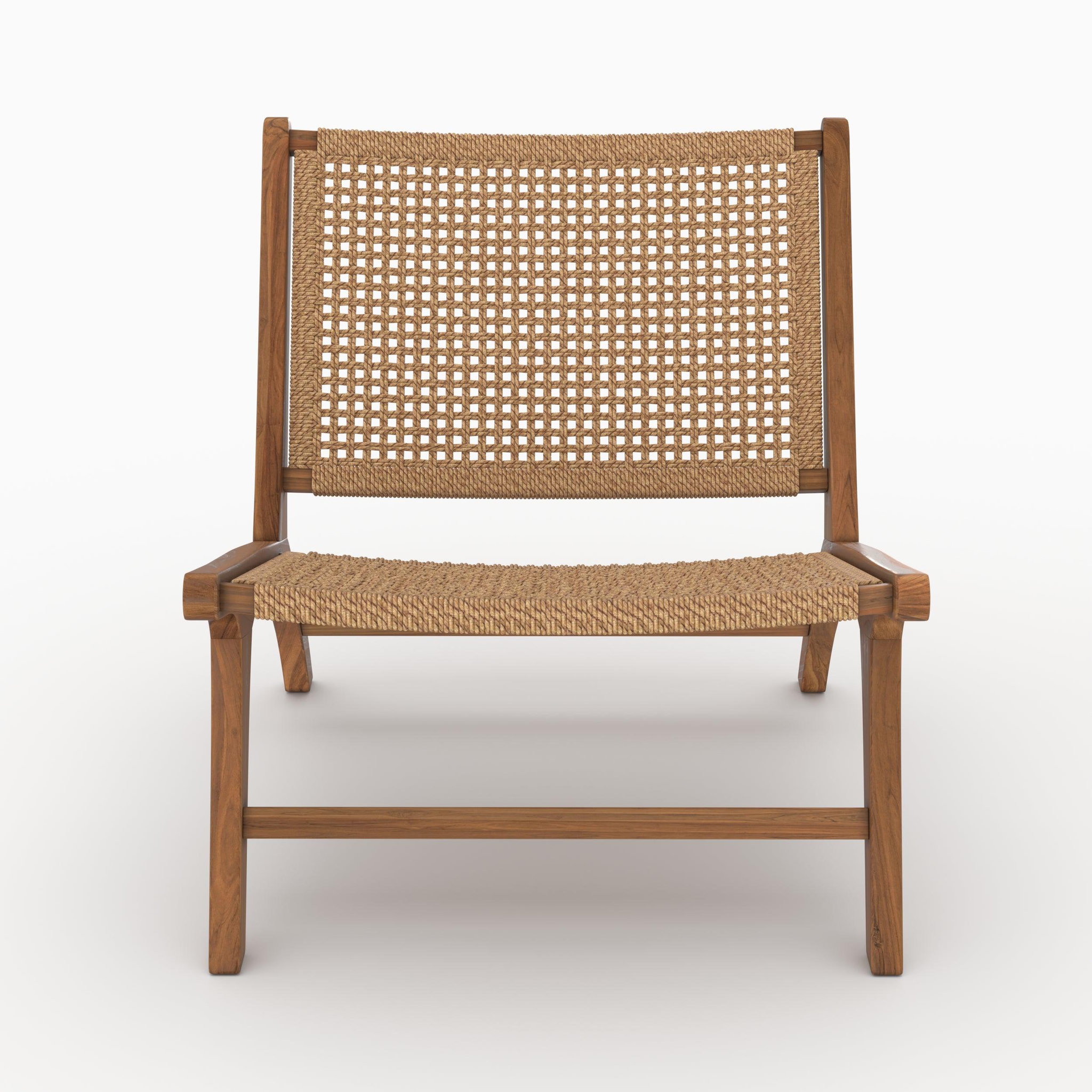 Voir la diapositive 2 : MAISON PAVANE Fauteuil en bois de teck et tissage synthétique-kilka
