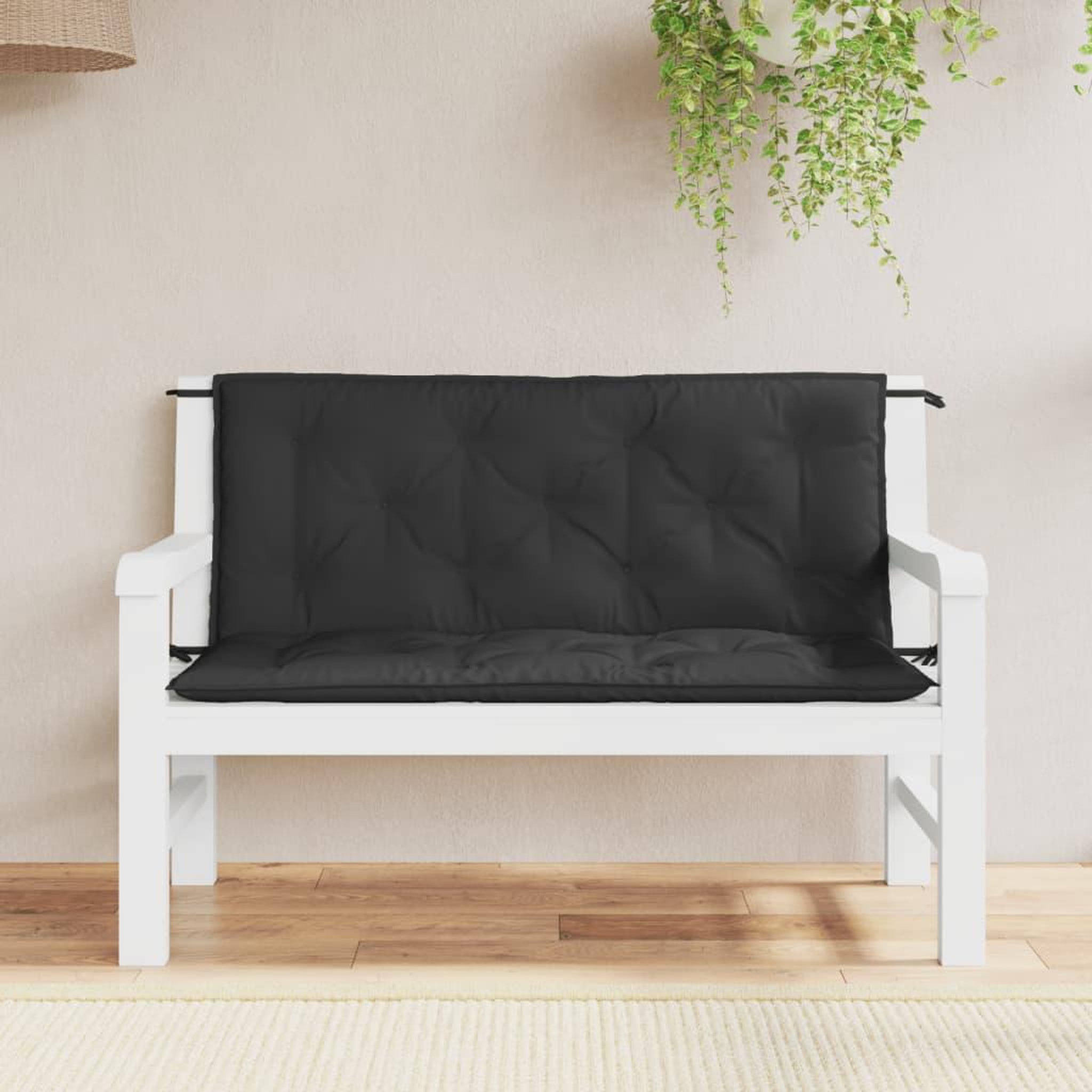 VIDAXL Coussins de banc jardin lot de 2 noir 120x50x7 cm tissu Oxford