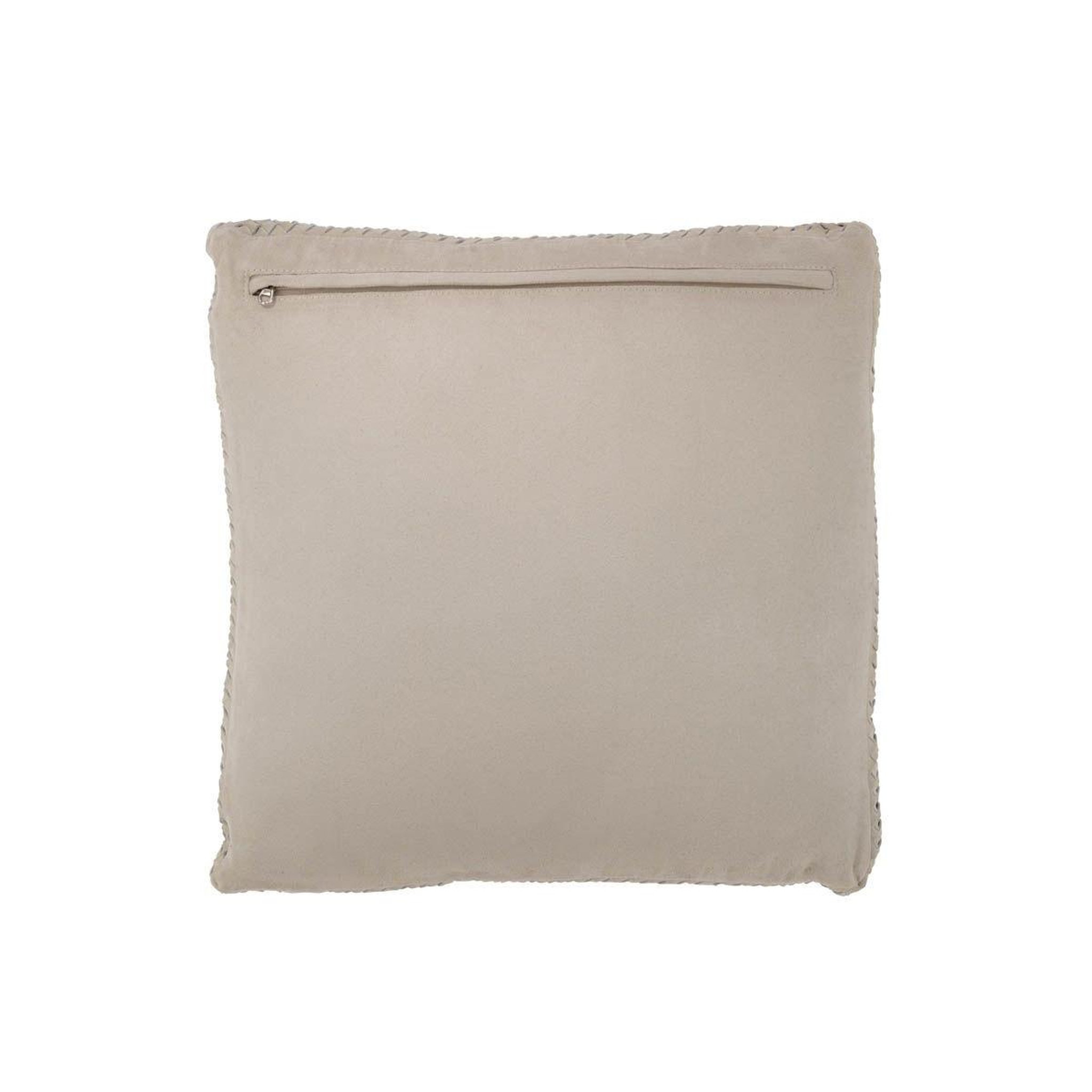 Voir la diapositive 2 : J-LINE Coussin tissé en cuir  coleman  45x45cm gris