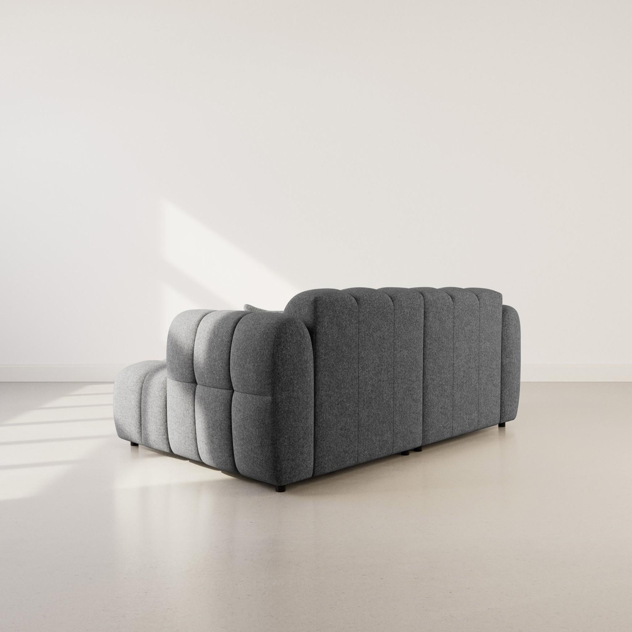 Voir la diapositive 6 : BEST MOBILIER Mini ray - canapé d'angle droit 4 places en tissu texturé