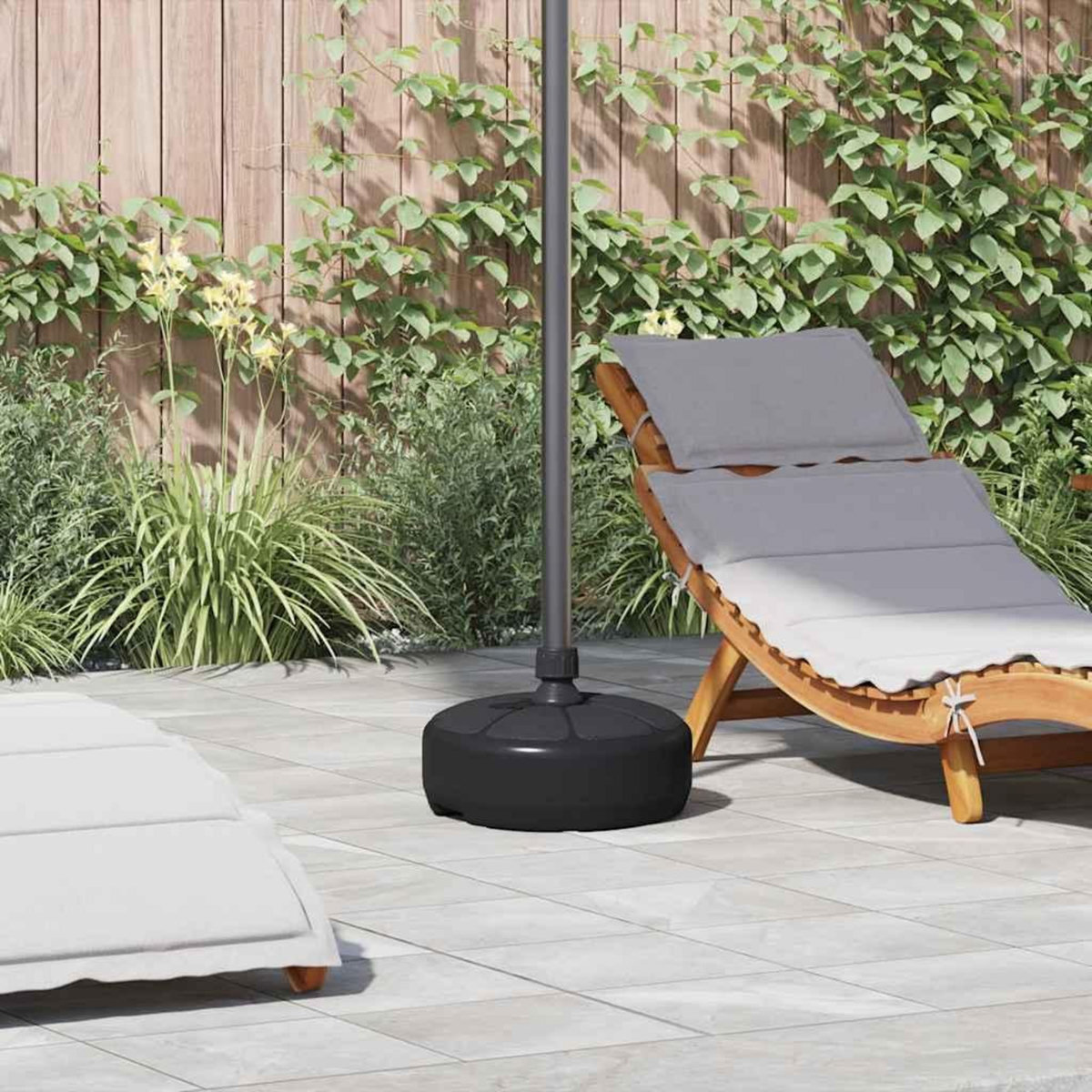 VIDAXL Socle de parasol Rempli de sable/d'eau 15 L Noir