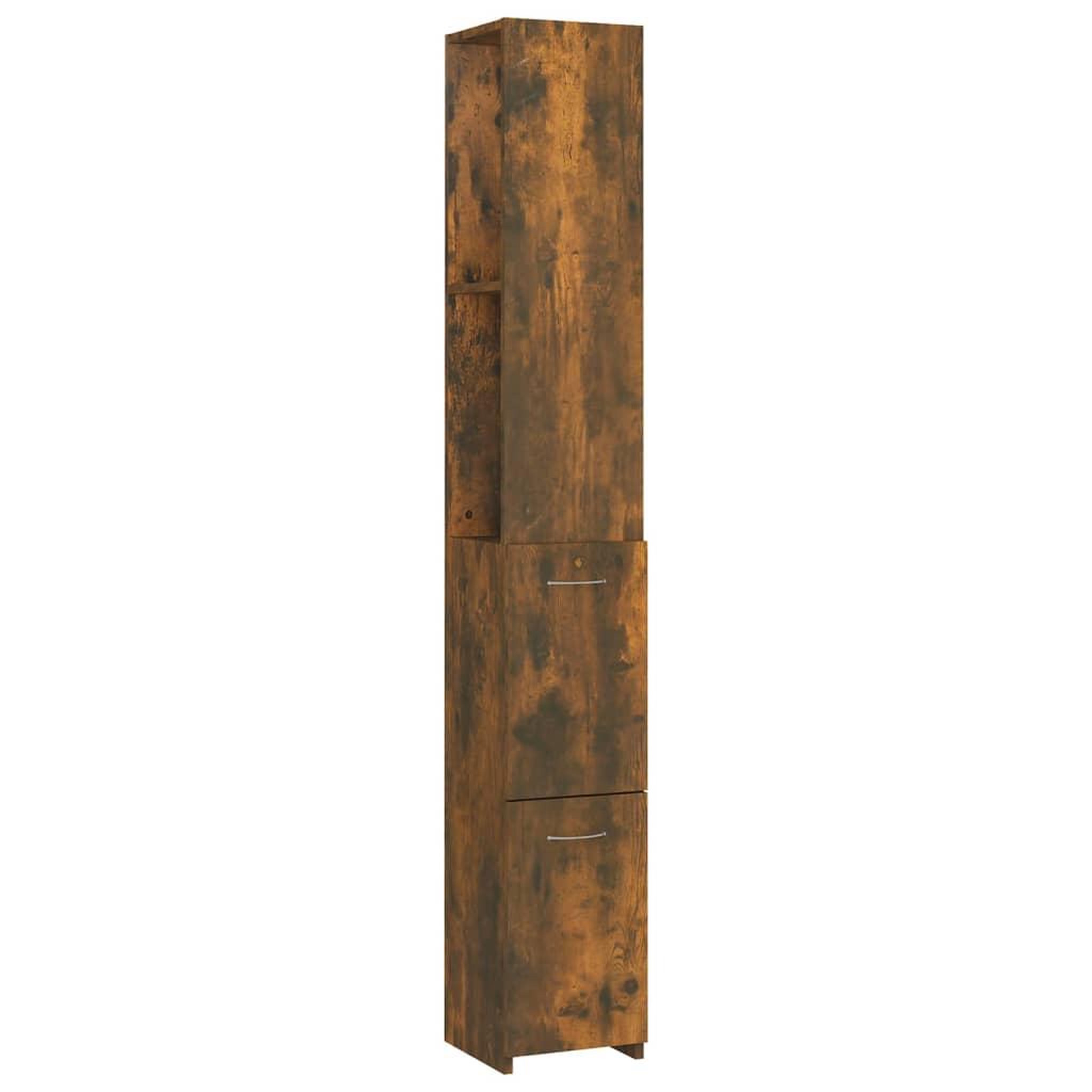Voir la diapositive 2 : VIDAXL Armoire de bain chene fume 25x26,5x170 cm bois d'ingenierie