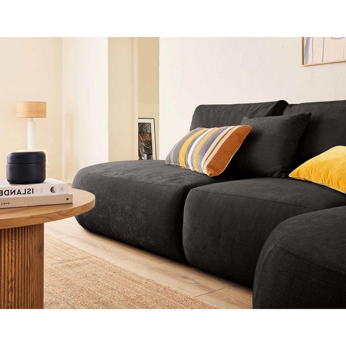 LISA DESIGN Santorini - canapé modulable d'angle droit - 5 places - en tissu texturé