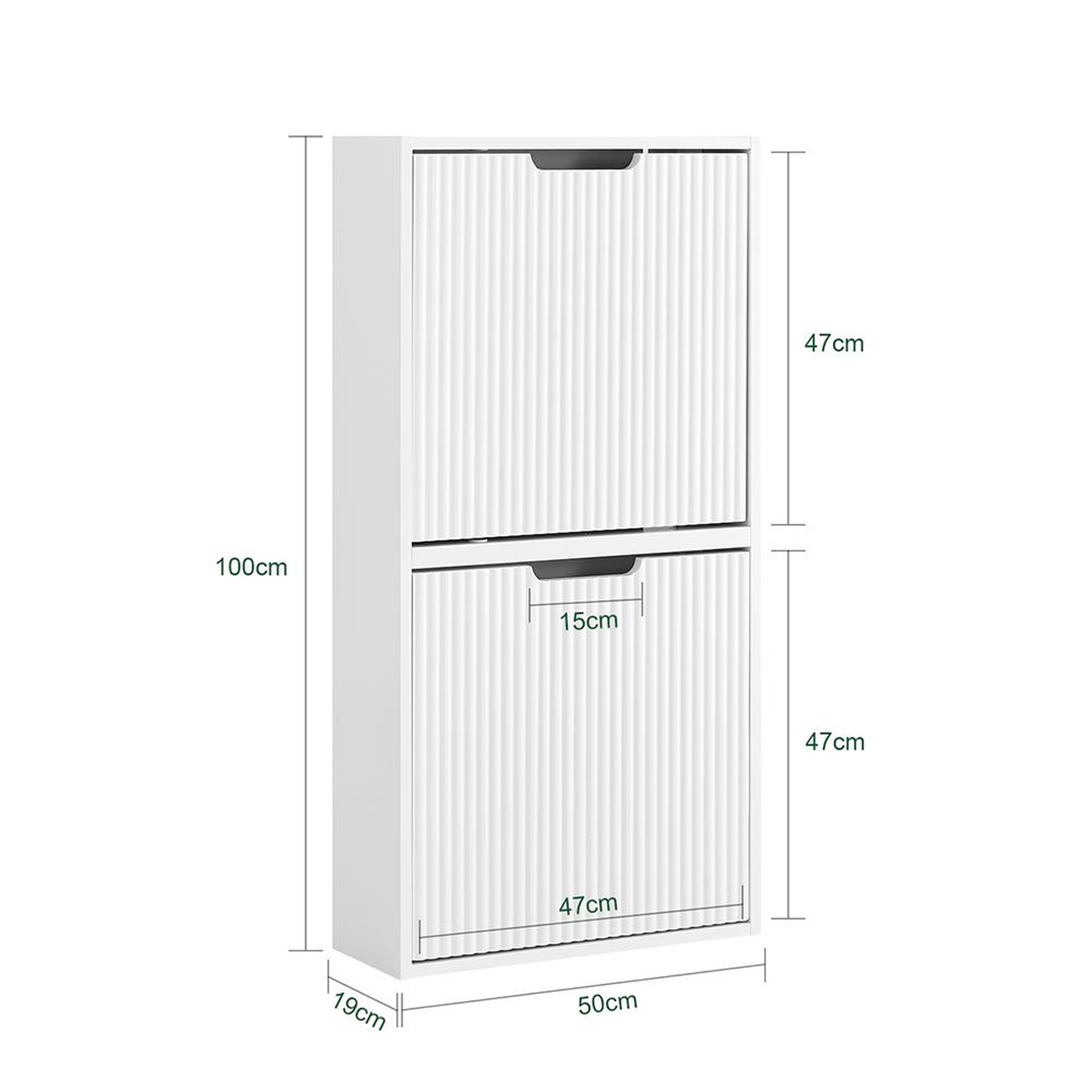 Voir la diapositive 3 : SOBUY SoBuy - Meuble À Chaussures 2 portes - Blanc - 50x19x100cm - Minimaliste - FSR204-W