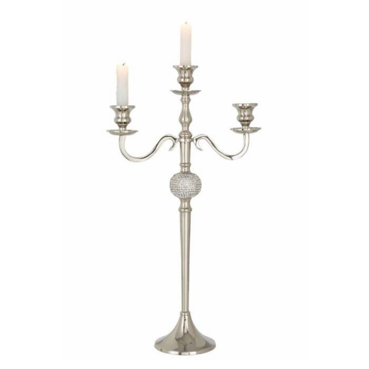 Paris Prix Chandelier 3 Branches Déco  Diamant  56cm Argent