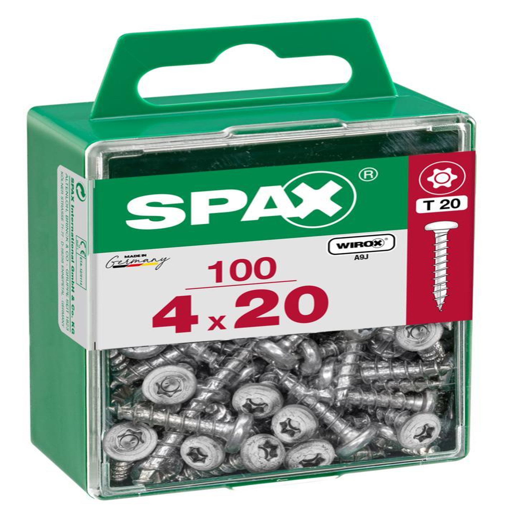 CENTRALE BRICO Lot de 100 vis acier tête ronde torx SPAX, Diam.4 mm x L.20 mm