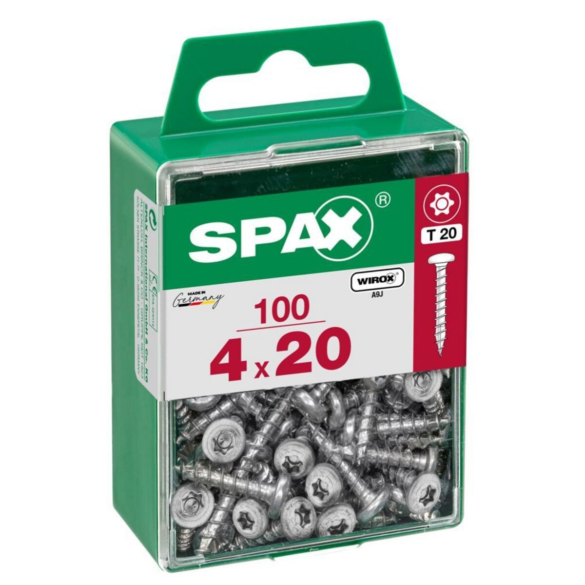 CENTRALE BRICO Lot de 100 vis acier tête ronde torx SPAX, Diam.4 mm x L.20 mm
