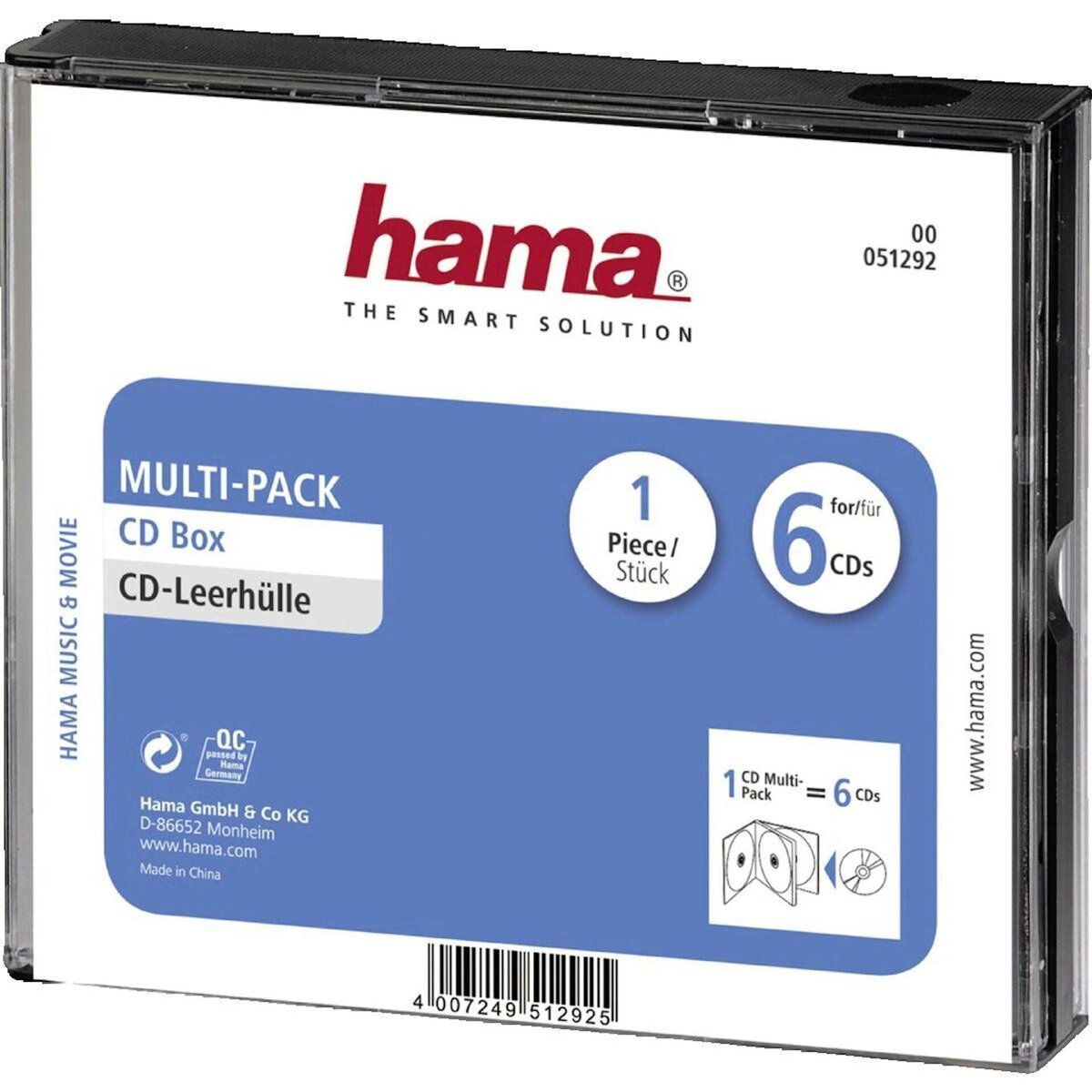 Hama Boîtier CD Hama pour 6 disques transparent