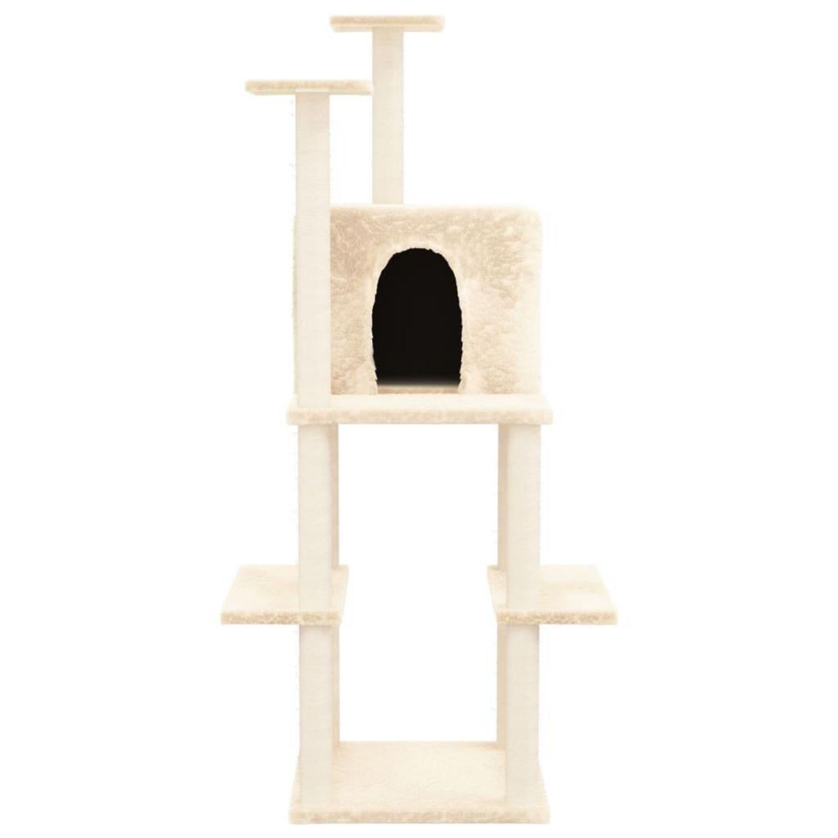 VIDAXL Arbre a chat avec griffoirs en sisal Creme 144,5 cm