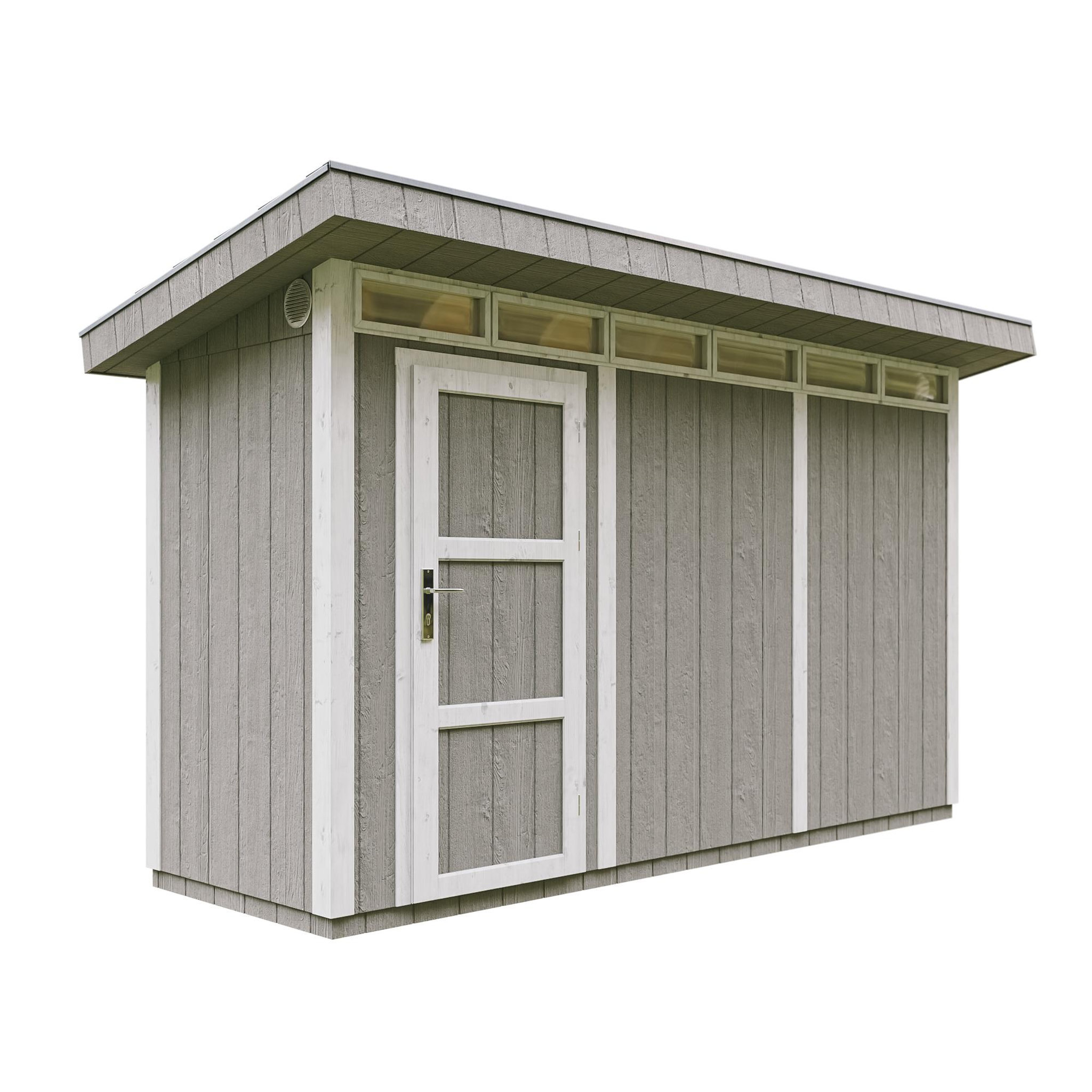 Voir la diapositive 1 : TIMBELA Abri de Jardin Qualité Premium 4m² /L161xL412xH239 cm avec sol, bardeaux bitumineux M902