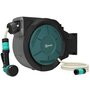 Voir la diapositive 1 : OUTSUNNY Dévidoir mural enrouleur automatique pivotant 180° tuyau 25+2m avec pistolet arrosage support mural intégré vert noir