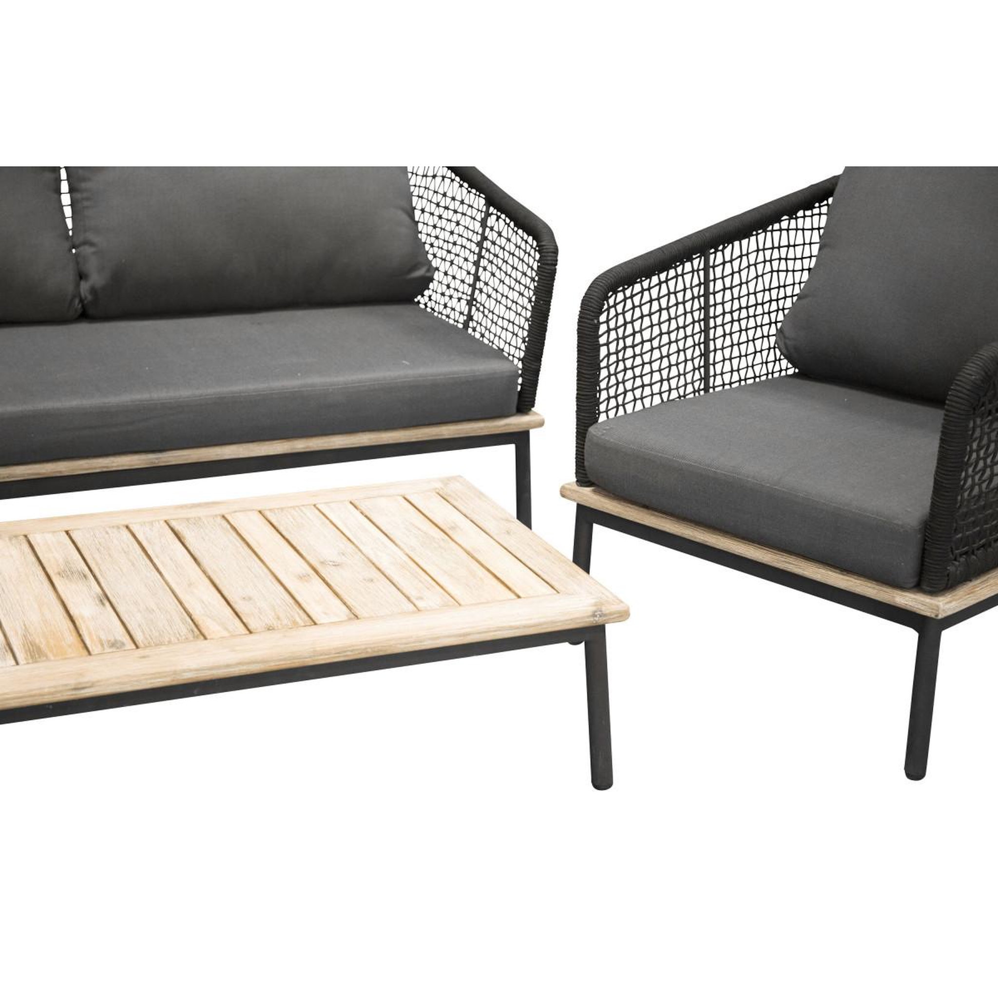 Voir la diapositive 6 : Paris Prix Salon de jardin en bois  andorra  148cm noir