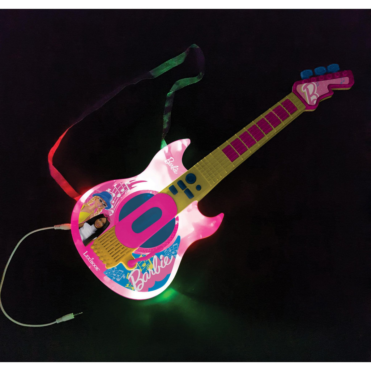 Lexibook Guitare Électronique Lumineuse avec lunettes et micro Barbie