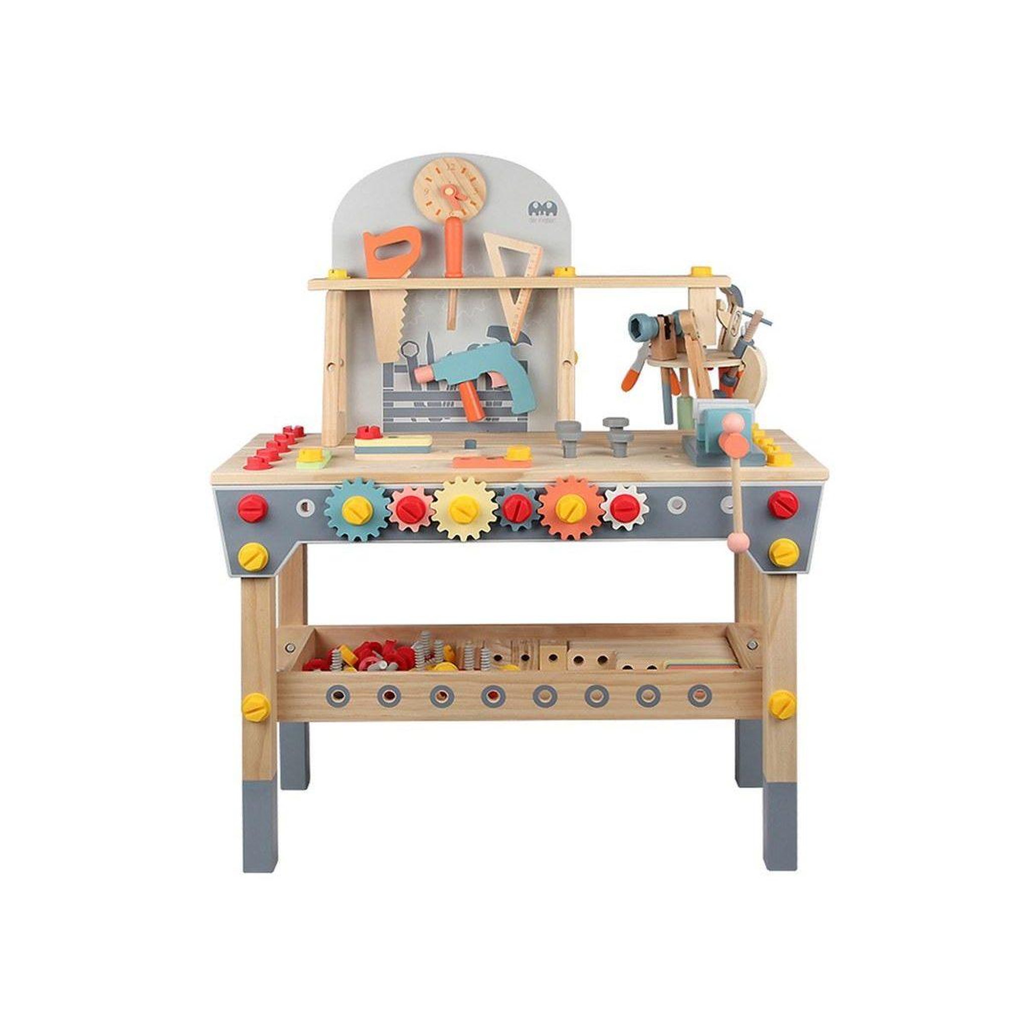 Voir la diapositive 4 : 1001JOUETS Établi en Bois avec Accessoires - Jeu d'Imitation - 88 cm
