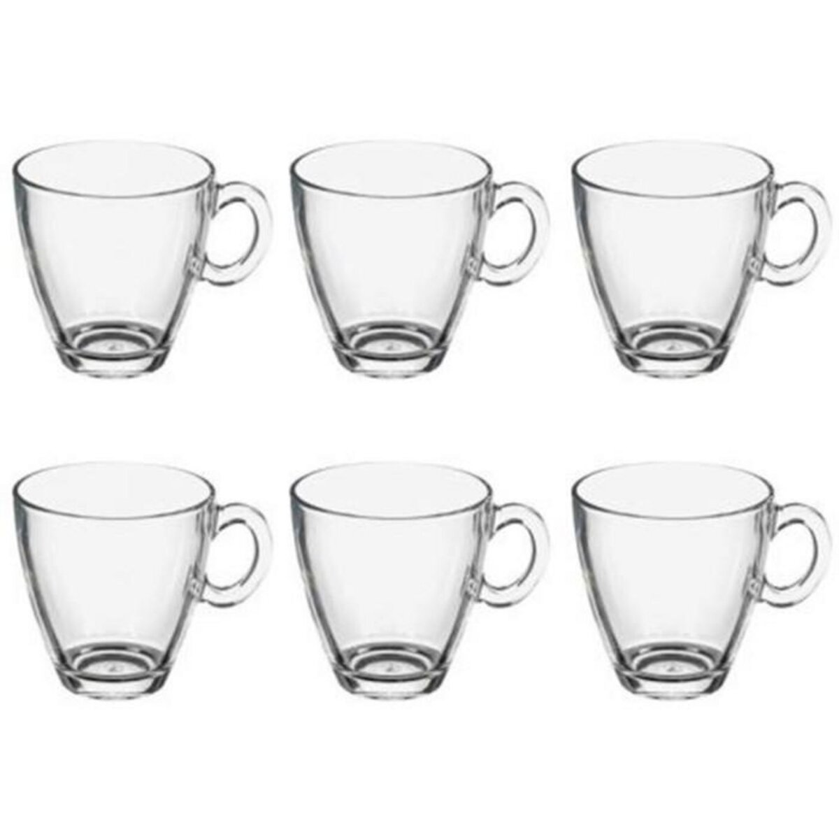 SECRET DE GOURMET Lot de 6 Mugs en Verre  Sia  21cl Transparent