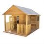 Voir la diapositive 2 : SWEEEK Maisonnette avec véranda en bois de 4.5 m². Rose -  cabane en pin autoclave