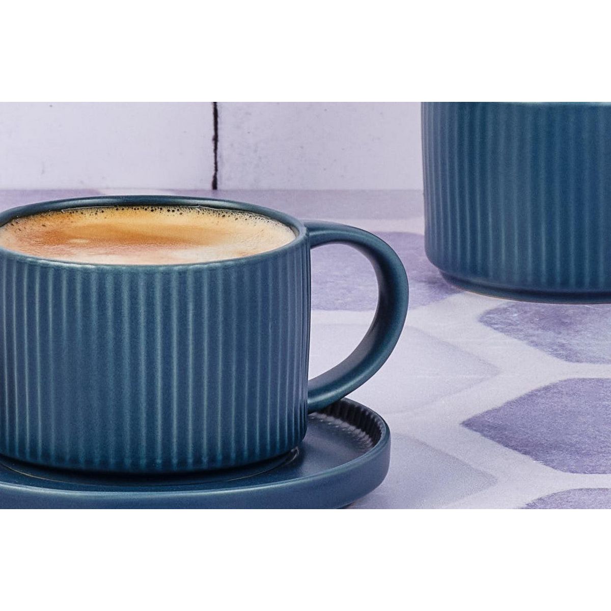 BJORN Tasse SCANDI 15cl et soucoupe Ø12cm - 8 pièces - Marine