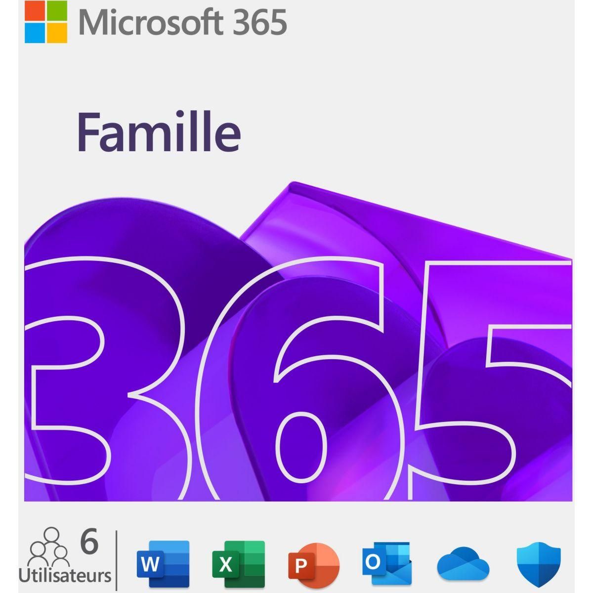 MICROSOFT Logiciel de bureautique 365 Famille 12 mois 2025