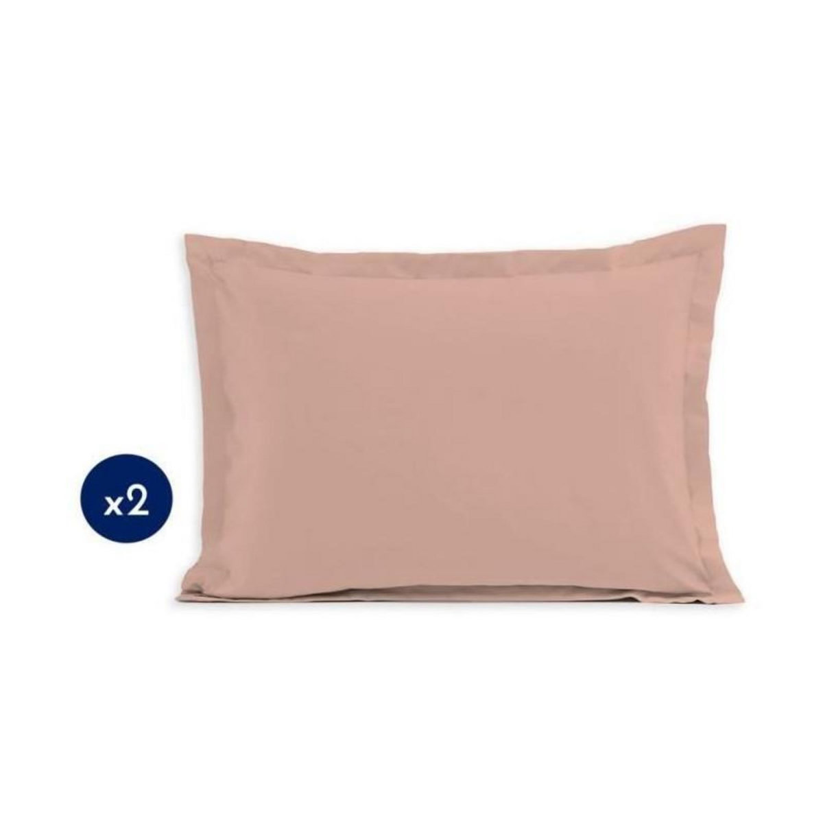 LOVELY HOME Lot de 2 taies d'oreiller - LOVELY HOME - LH71619 - 60 x 80 cm - Rose