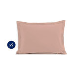 LOVELY HOME Lot de 2 taies d'oreiller - LOVELY HOME - LH71619 - 60 x 80 cm - Rose