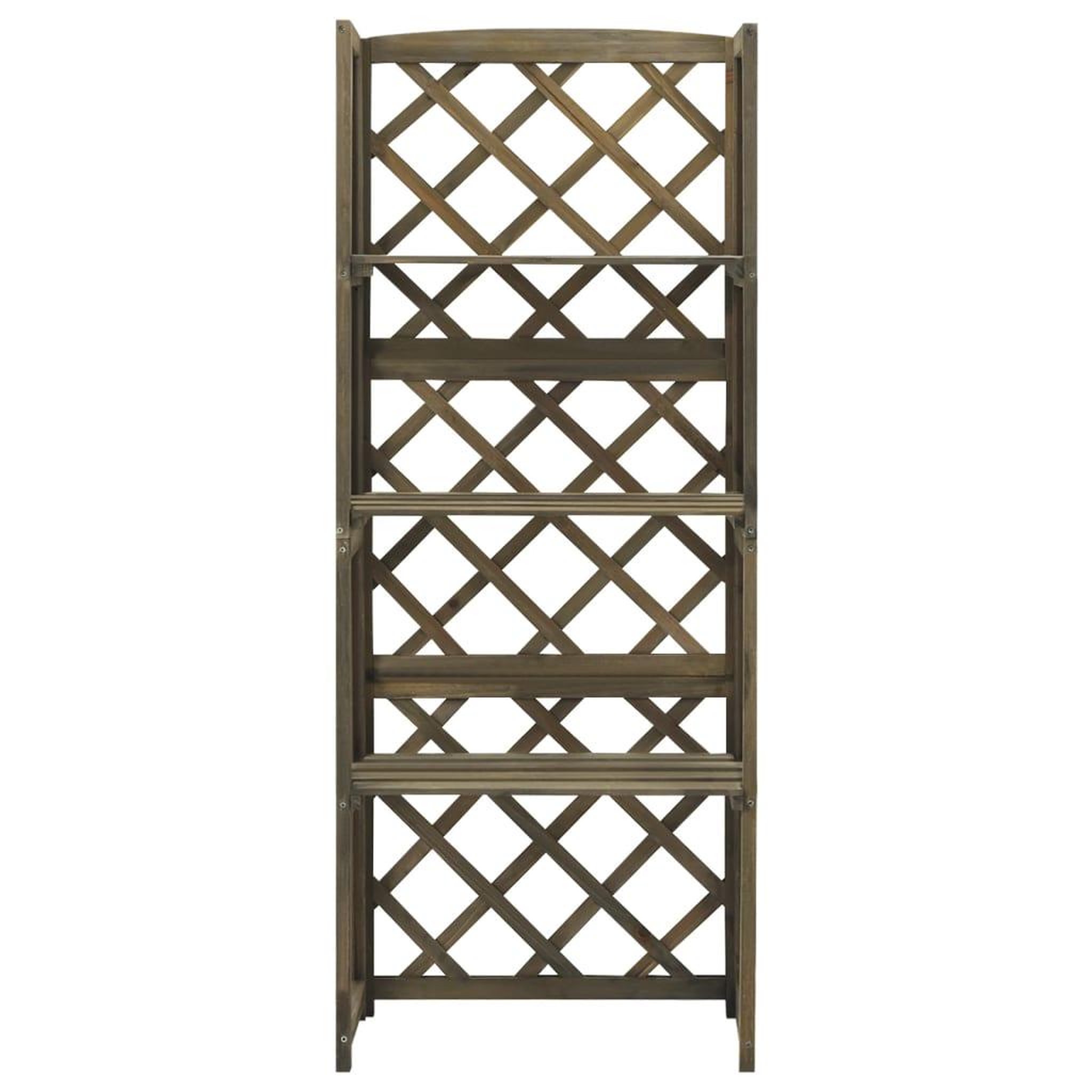 Voir la diapositive 2 : VIDAXL Treillis avec etageres Gris 55x30x140 cm Bois de sapin massif