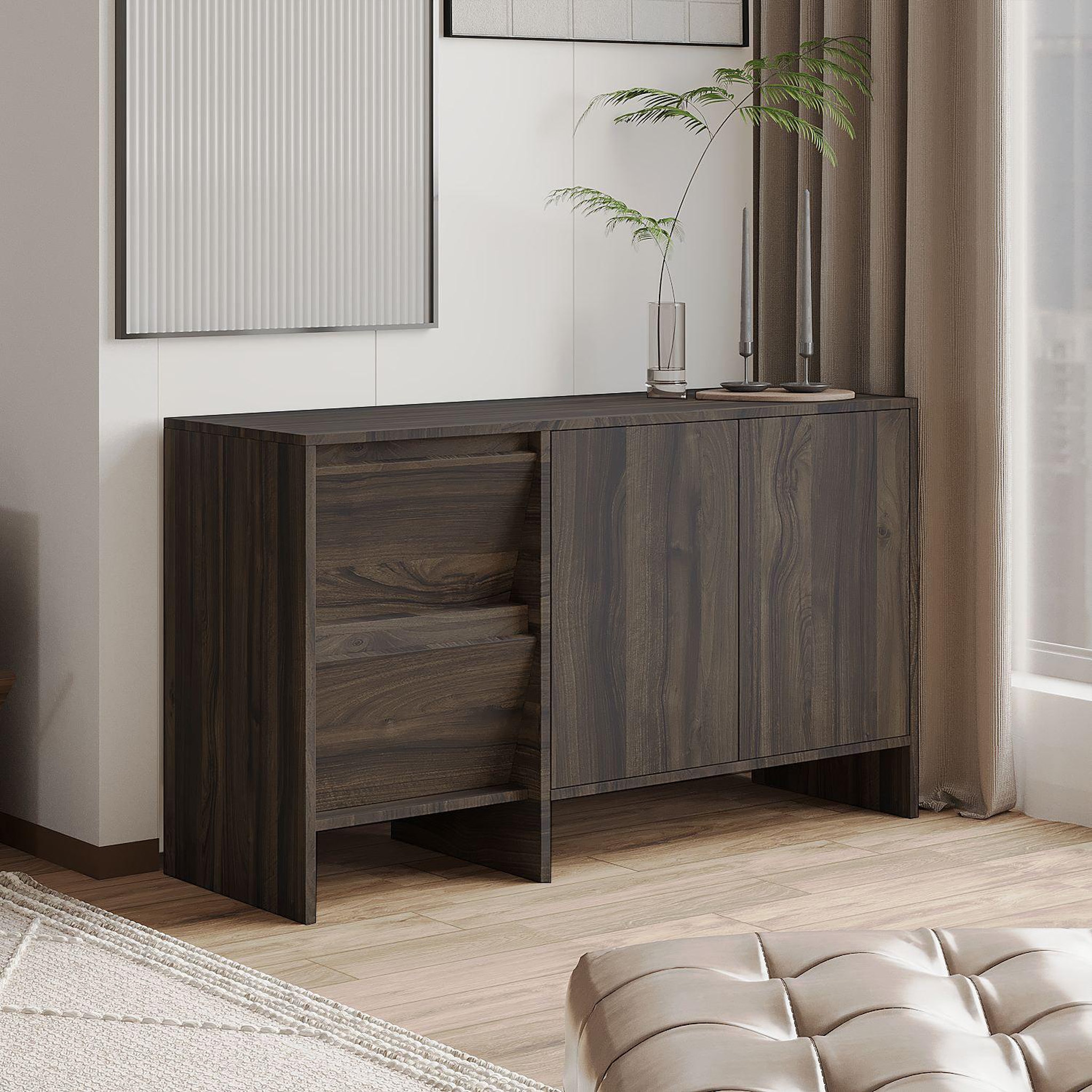 Voir la diapositive 2 : Habitat et Jardin Buffet en bois  Laris 130  - 130 x 44 x 82 cm - Marron