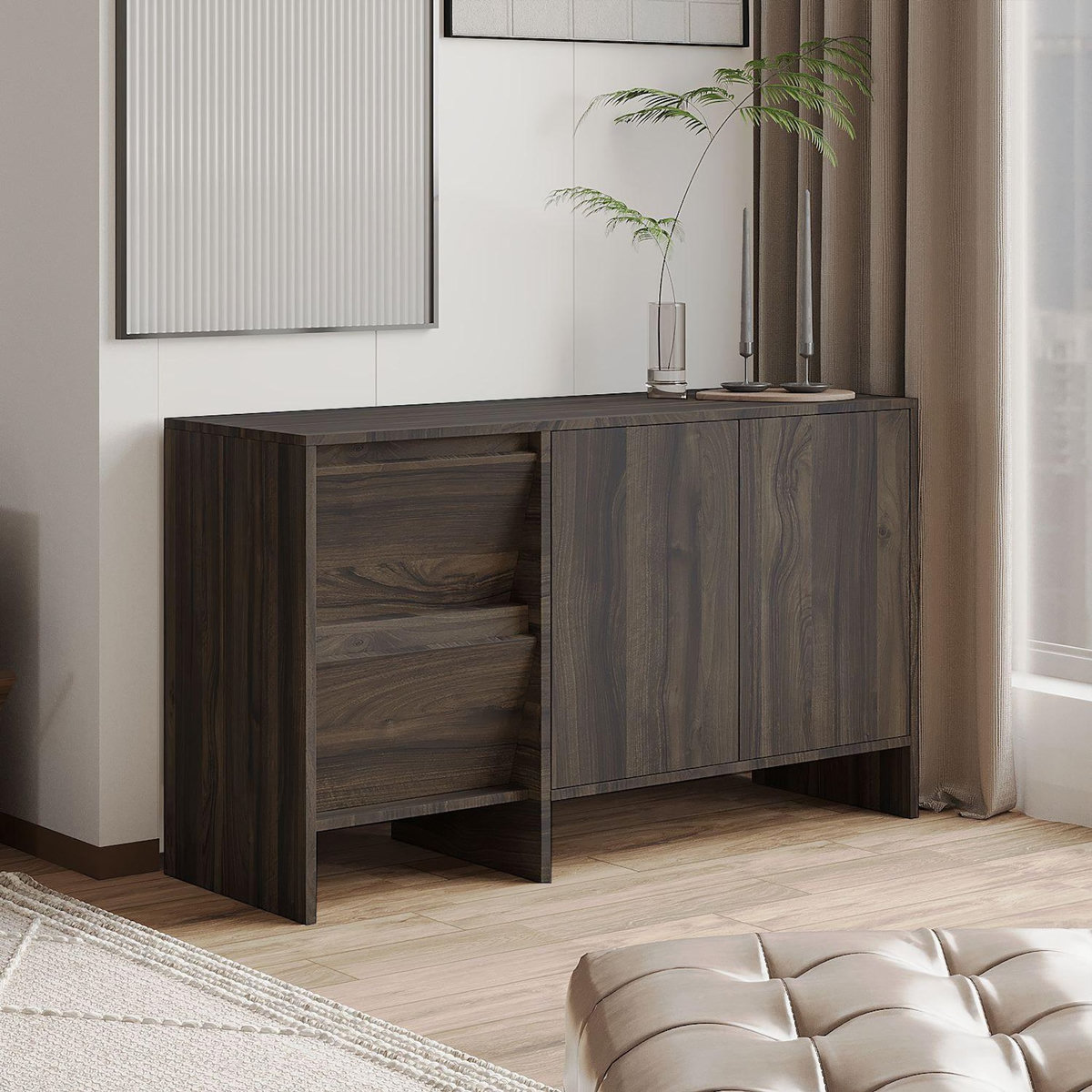 Habitat et Jardin Buffet en bois  Laris 130  - 130 x 44 x 82 cm - Marron