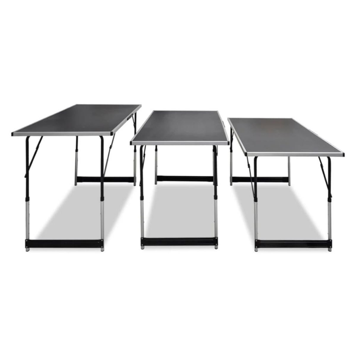 VIDAXL Table a coller 3 pcs pliable Hauteur reglable