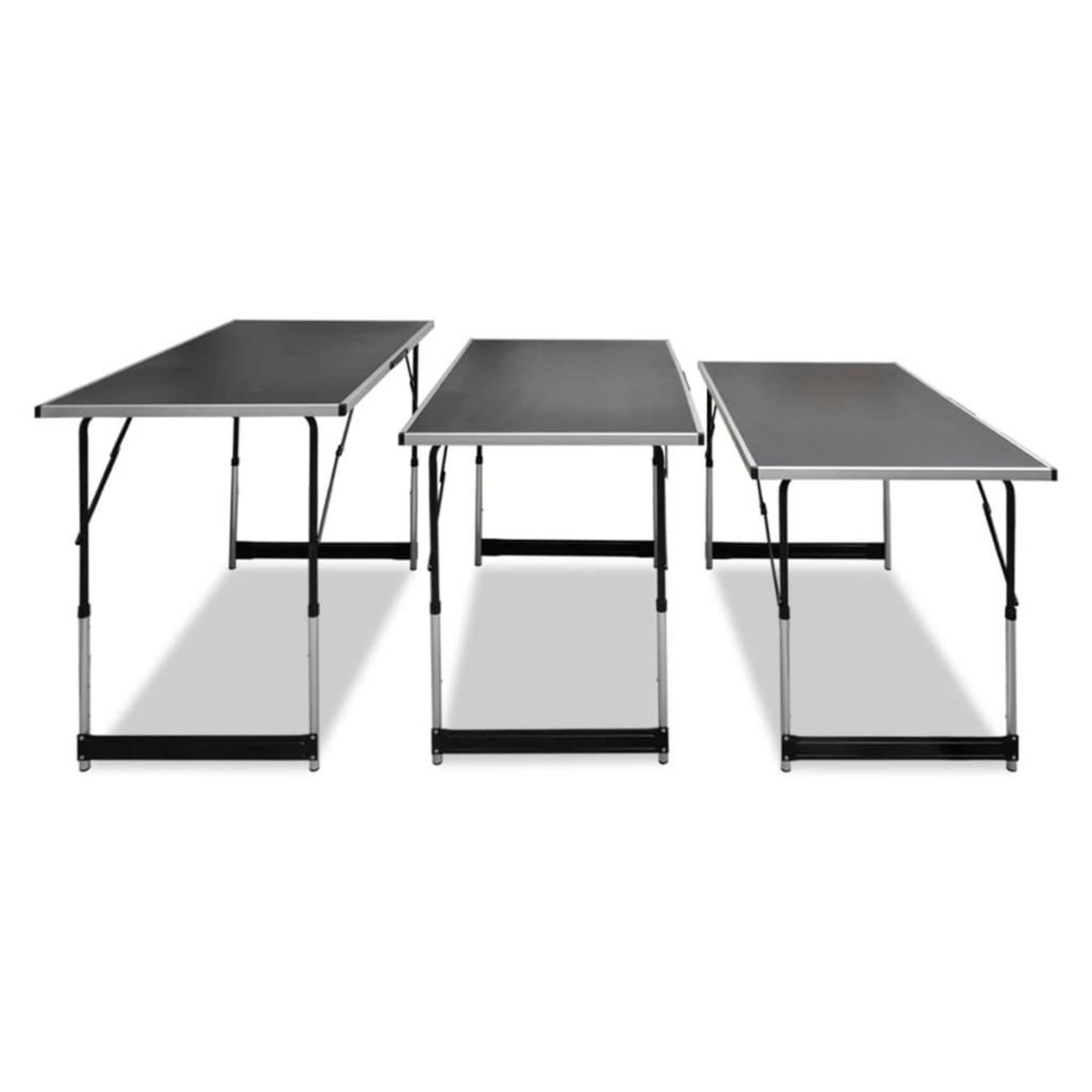 VIDAXL Table a coller 3 pcs pliable Hauteur reglable