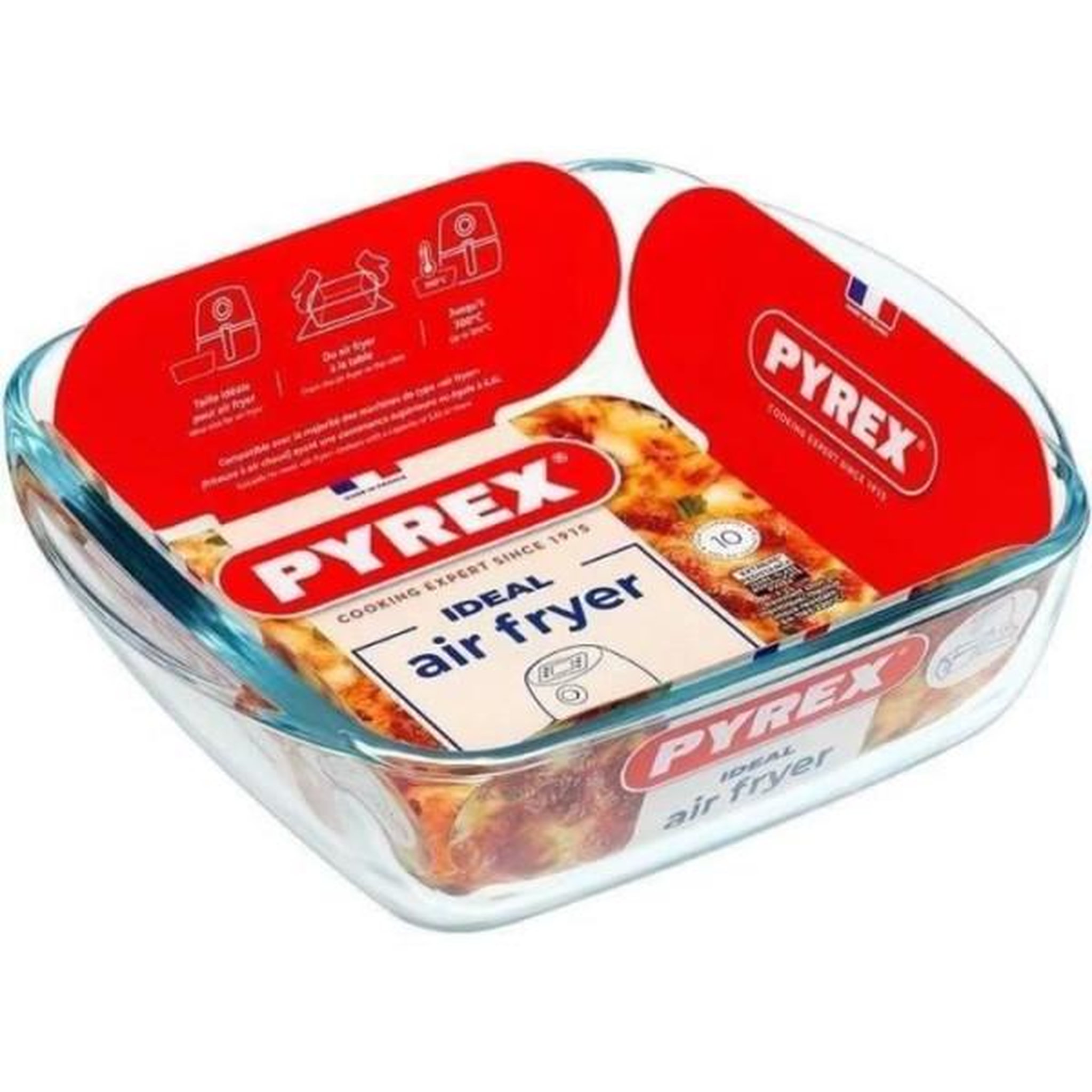 Voir la diapositive 1 : PYREX Plat air fryer - PYREX - 1450141 - Carré - En verre borosilicate - 20 x 17 cm