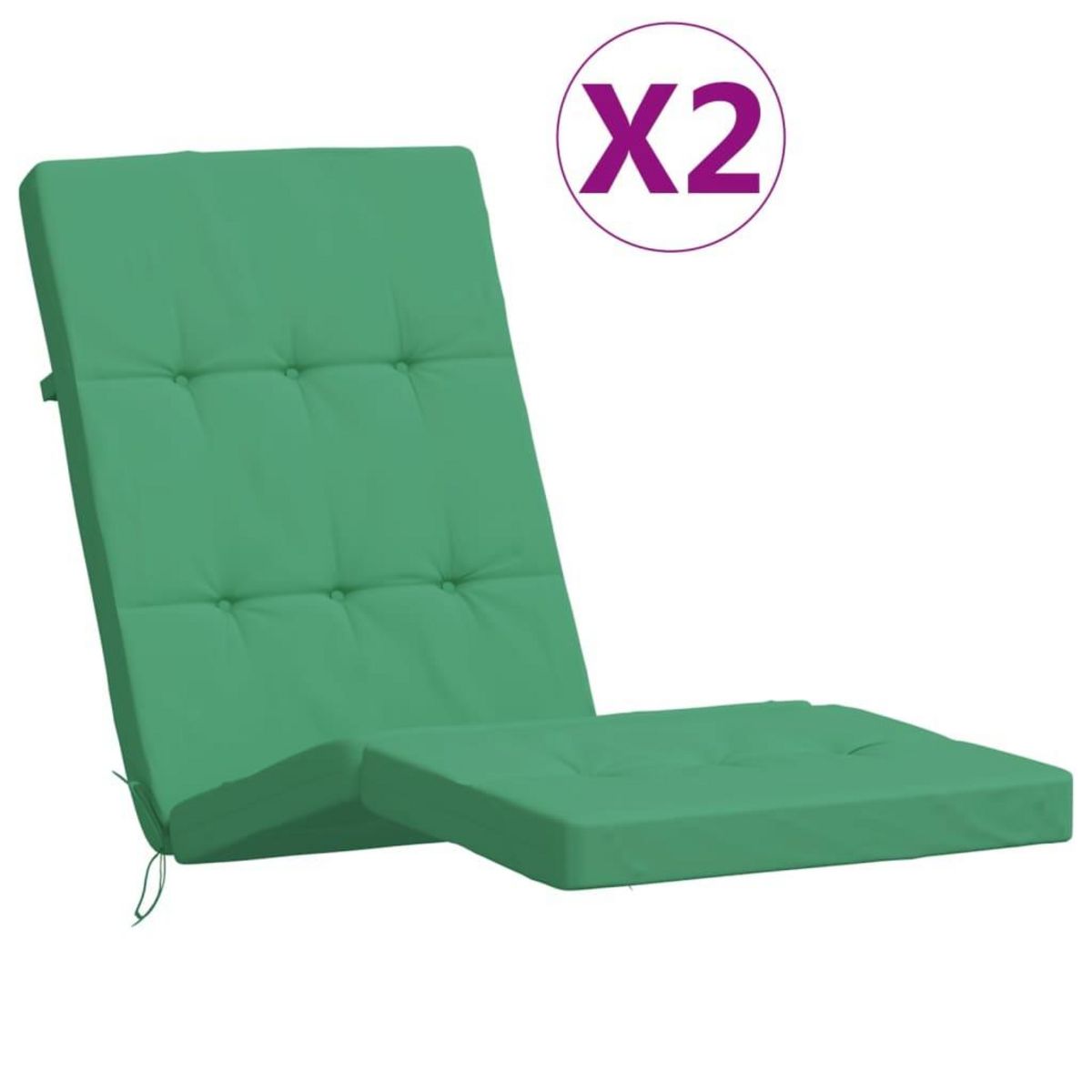 VIDAXL Coussins de chaise longue lot de 2 vert tissu oxford